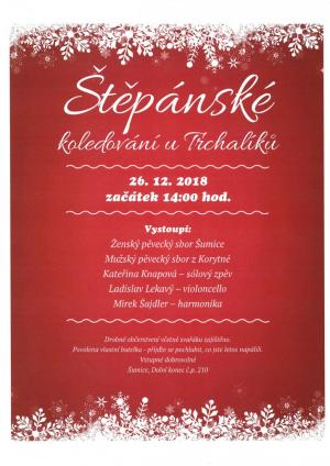 Pozvánka na Štěpánské koledování u Trchalíků 1