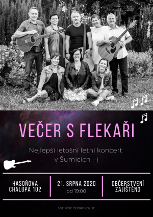 Pozvánka na koncert kapely Flekaři