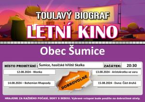 Pozvánka na letní kino v Šumicích